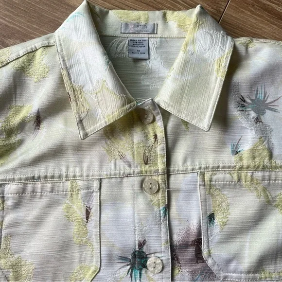 Erin London Jacket Blazer 1X Lime Green Shoulder Pads Light Colors Feminine - Picture 5 of 13